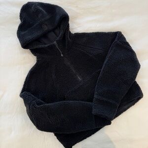 Lululemon Athletica Black Sherpa Cropped Jacket XS/S